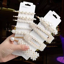 Полностью жемчужные заколки для волос для женщин, модные милые заколки для волос в Корейском стиле, заколки для волос, BB Hairgrip, аксессуары для волос для женщин и девушек