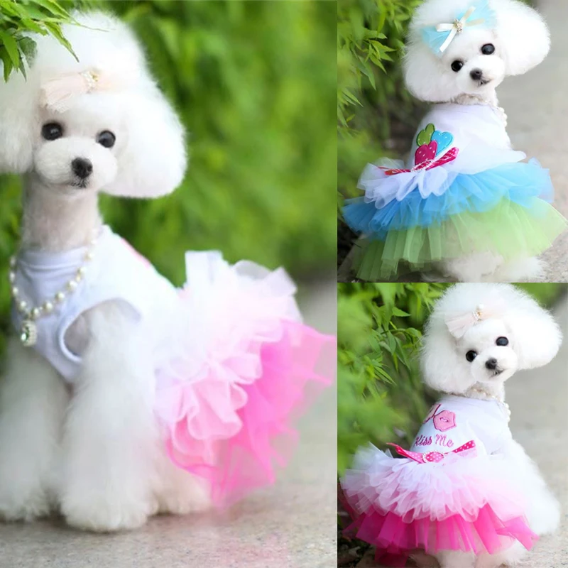Lace Dog Princess Dress Cute Dog Clothes for Small Dogs dresses for puppy christmas clothes pets cat dress york dog clothes