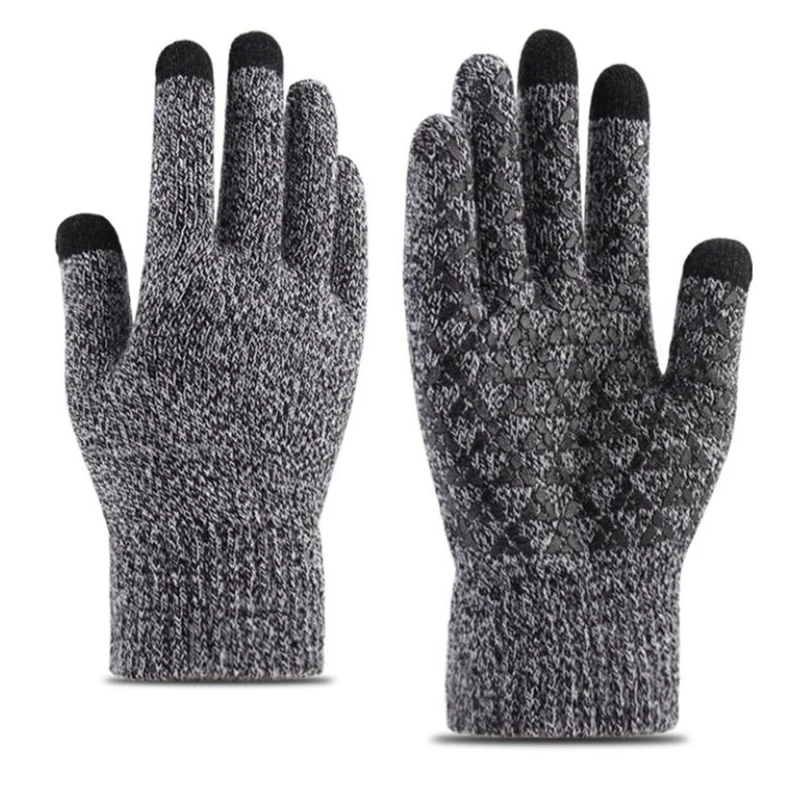 

Mens Women Men Winter Touch Screen Gloves Autumn Fall Keep Warm Crochet Knitted Full Finger Mittens Guantes Female Couple Gloves