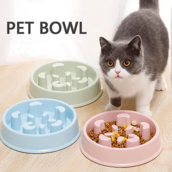 

Portable pet bowl Feeding Food Bowls Puppy Slow Down Eating Feeder Dish Bowel Prevent Obesity Dogs Supplies cat bowl for cats