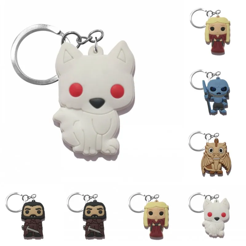 

1pcs PVC Keychain Cartoon Figure Game of Thrones Metal Key Chain