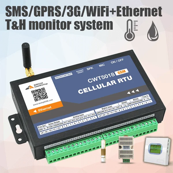 Многоканальный 3g Gsm Sms Gprs Wifi Ethernet Регистратор температуры и влажности данных