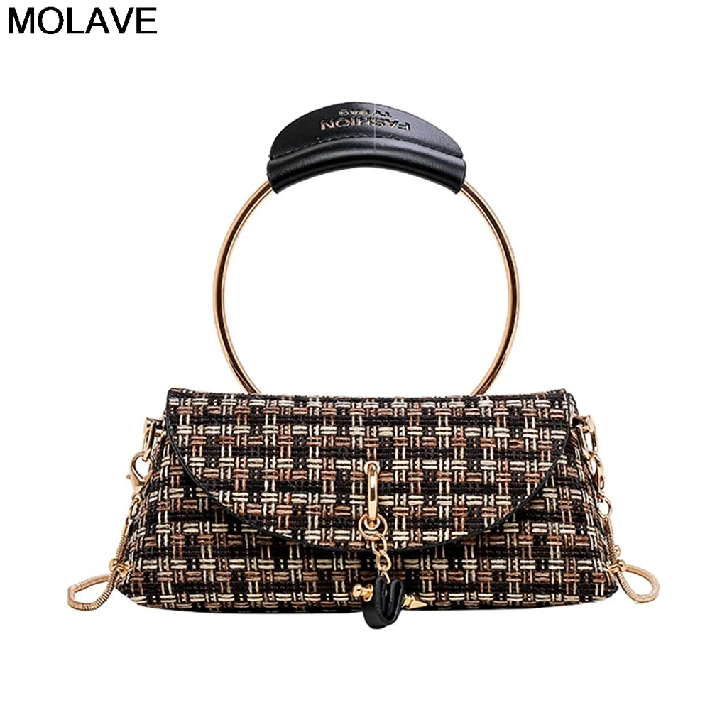 

Molave Shoulder Bag Vintage Weave Leather Chain Shoulder Bag Hasp Cutch Messenger Bags Handle Bags For Ladies Bolsa Feminina SEP