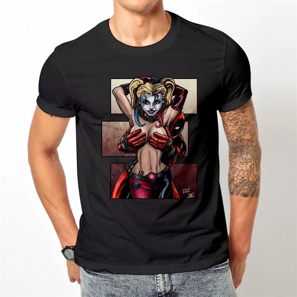 デッドプール愛ハーレークインウイスキー Tシャツ 18mm Changas キル フランシスジョーク募集デッドプールポスター Tシャツ T Shirts Aliexpress
