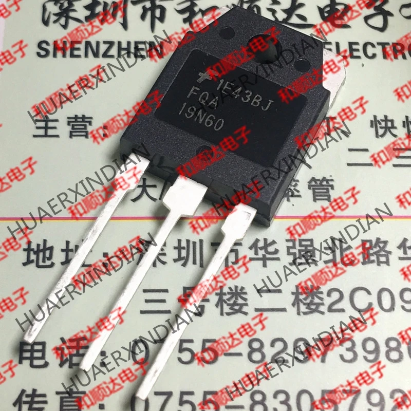 5 шт., новые оригинальные кнопки FQA19N60 TO-3P 600V 19A на