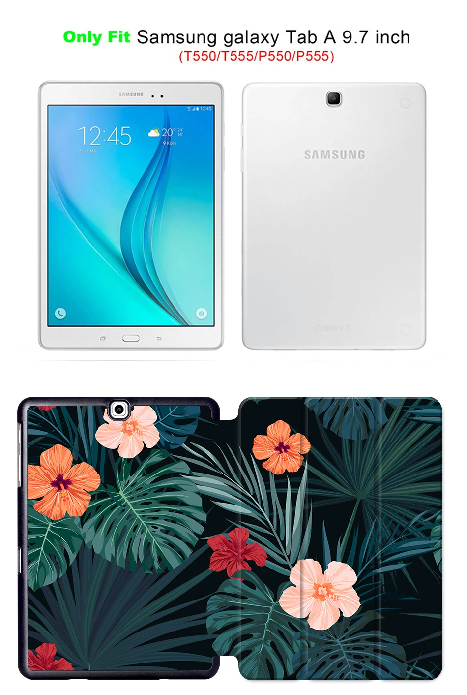 МТТ Фламинго из искусственной кожи чехол для Samsung Galaxy Tab 9,7 дюйма SM-T550 SM-T555 SM-P550 SM-P555 откидная крышка Подставка защитная принципиально