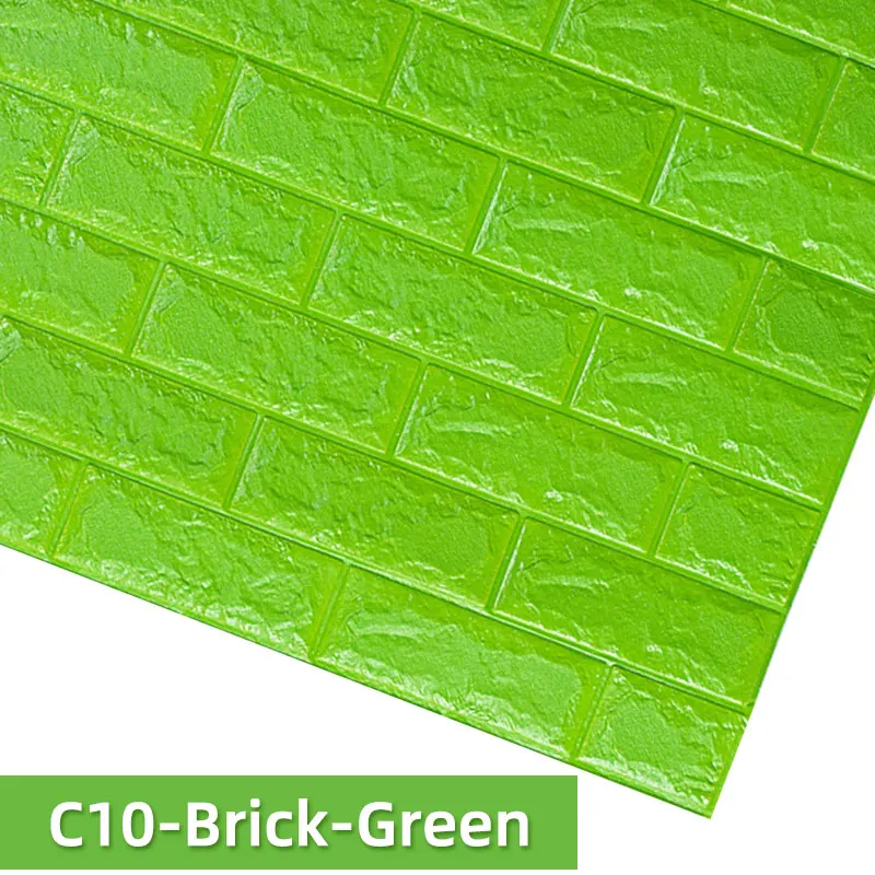 C10-Brick-Green Kaguyahime 3D Обои DIY Наклейка под мрамор Водонепроницаемая наклейка s обои для стен детская комната 3D самоклеющиеся обои кирпич - Цвет: C10-Brick-Green