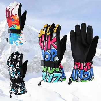 

Winter -30 Thicken Ski Gloves Men Women Children Windproof Waterproof Mittens Adjustable Cycling Climbing Snowboard Snow Gloves