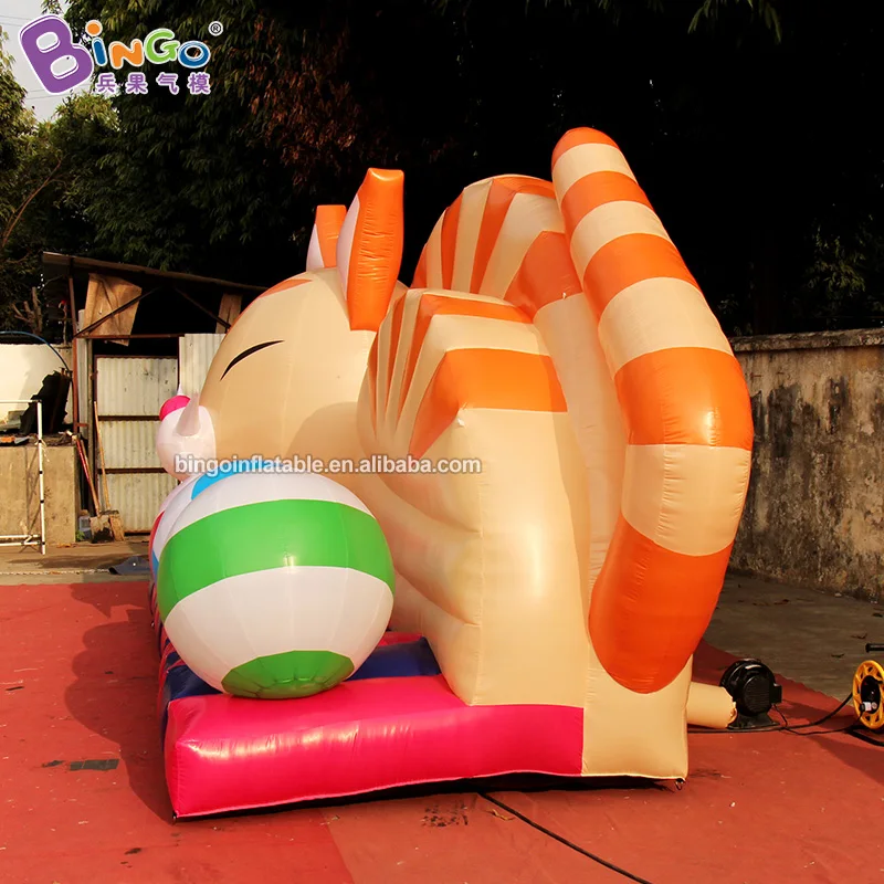 Decorative 6x2.5x3 Meters Inflatable Lovely Cat Backdrop Wall For Decoration / Inflatable Cartoon Cat Backdrop Wall Toys 5