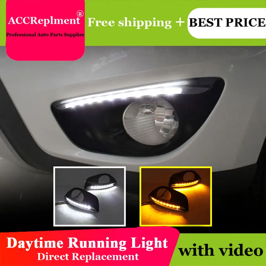 Автомобильный Стайлинг для hyundai Santafe 10-13 светодиодный DRL для hyundai Santafe светодиодный противотуманный фонарь высокая яркость руководство светодиодный дневные ходовые огни