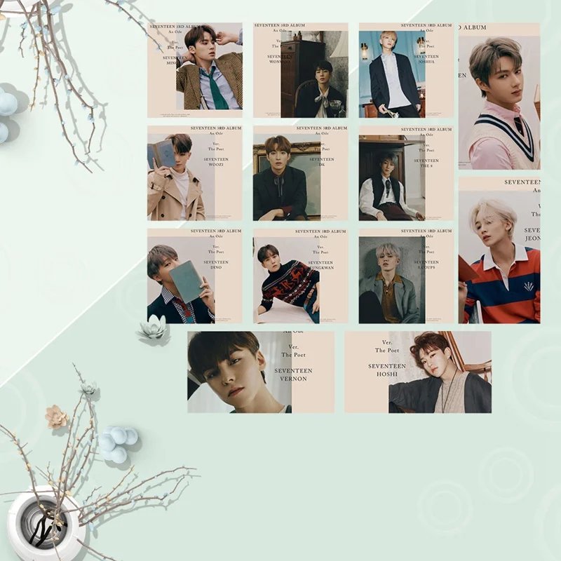 13 PCS/SET KPOP SEVENTEEN New Album Photo Card Poster Lomo Cards Self Made Paper Photocard Fans Gift Collection Four Styles