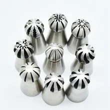 Russo bico de tubulação 7 estilos esfera bola confeitaria confeiteiro dicas pastelaria sugarcraft cupcake decorador cozinha bakeware ferramentas