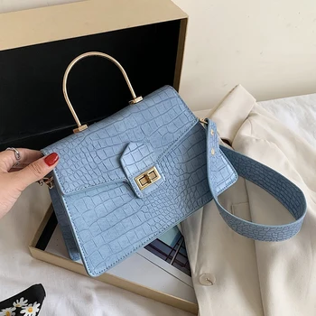 

Stone Pattern Women's Crossbody Bags Luxury Handbag 2020 Fashion Totes with Metal Handle Lady Shoulder Messenger Bag Handbags