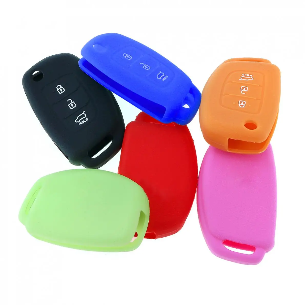

6 Colors 3 Buttons Silicone Flip Remote Key Cover Case for Hyundai New Arrival