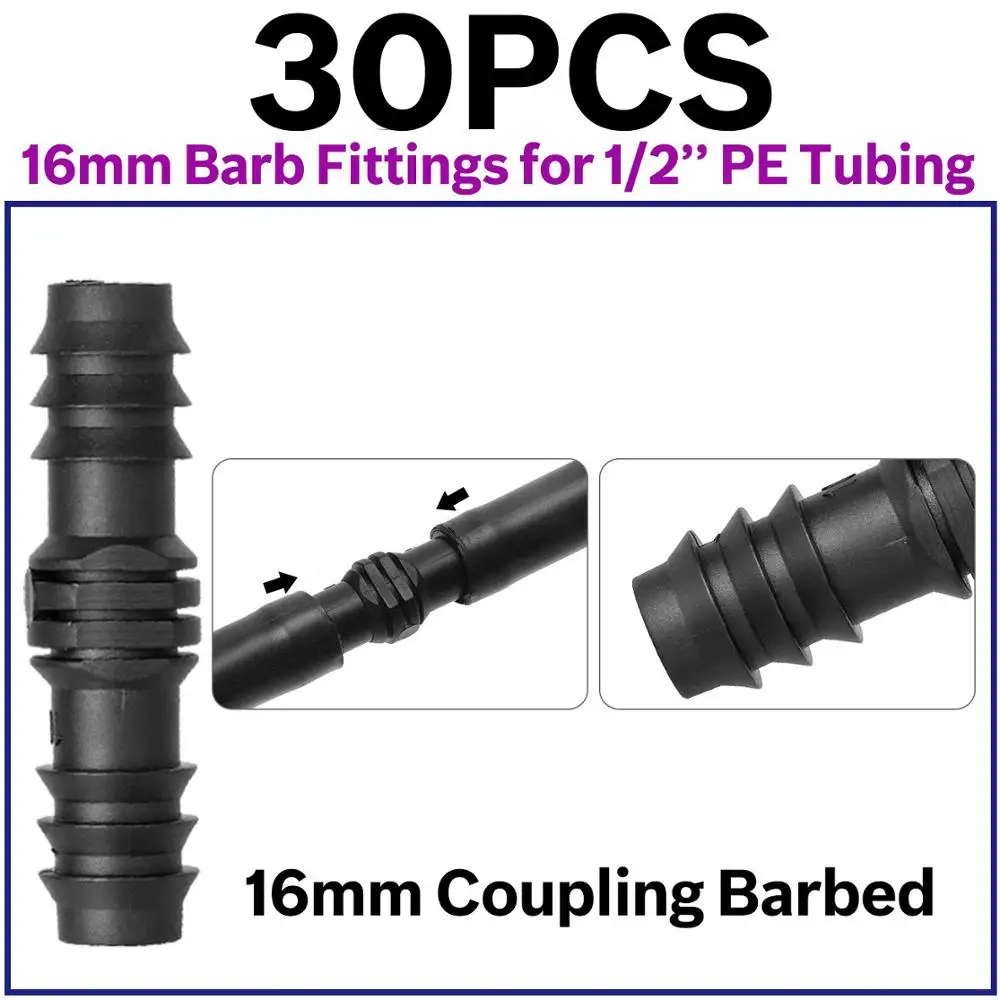 KSL01-KIT002-30PCS 40 шт. Капельное орошение колючая штуцер Соединительный переходник линия конец налокотник комплект 16 мм для 1/" полиэтиленовый трубопровод шланг для полива сада - Цвет: KSL01-KIT002-30PCS