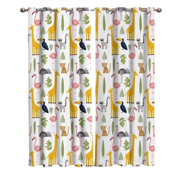 

Lovely Pictures Of Forest Animals Curtains For Kids Boy Girl Bedroom Living Room Cortinas Custom Drape Kitchen Window Curtains