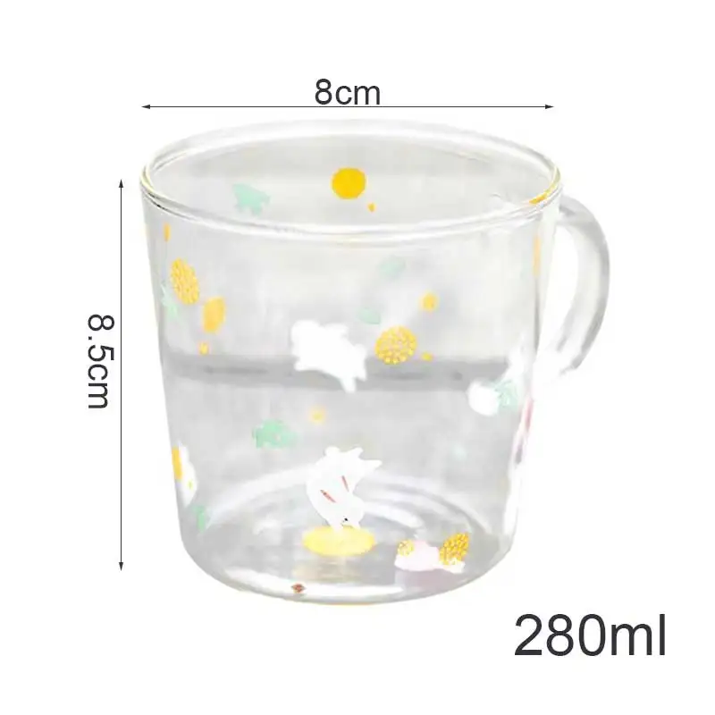 280 мл японский мультфильм стакан с принтом чашка термостойкая олень кошка кролик молоко кофейная кружка цветок чашка домашний стакан для питья es