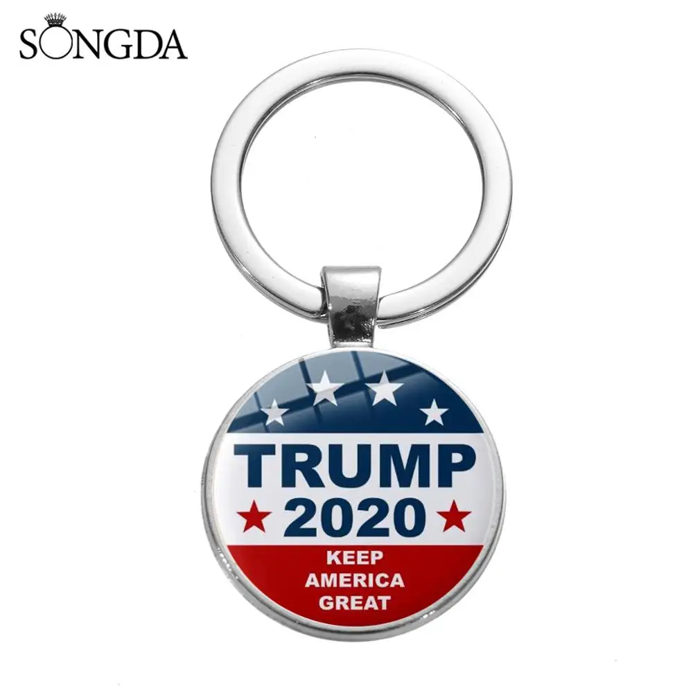 

SONGDA High Grade Trump 2020 Keep America Great Keychain Donald Trump For President 2020 Commemorate Alloy Car Key Chain Jewelry