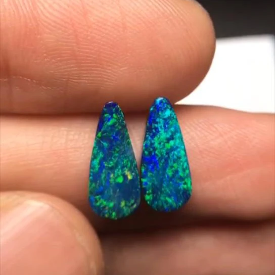 A1224 Австралия 2.90ct натуральные двухслойные опалы свободные драгоценные камни бусины для изготовления ювелирных изделий Изготовление сережек