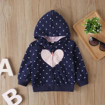 

Valentine's Day Heart Print Hooded Coat Tops Newborn Baby Girl Clothes Spring Thick Zipper Jacket Hoodie Toddler Boys Outerwear