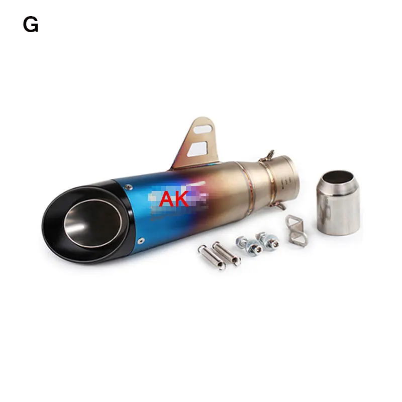 G 51mm Echappement Escape Moto Akrapovic выхлопная труба мотоцикла Slin на трубе Кроссовый глушитель питбайк скутер для trk 502 msx 125 MT07 ATV - Цвет: G 51mm