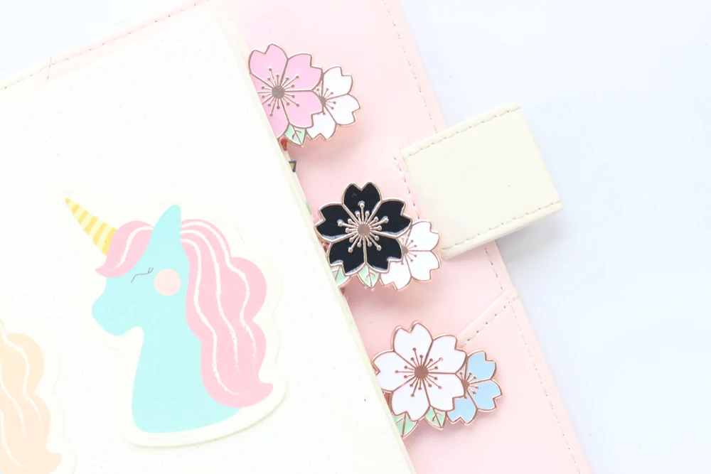 cute creative metal flower for supplies office decorative paper stationery student bookmark books clips school