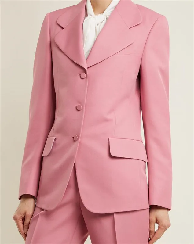 Pink Women Business Suits Blazer Jacket+Pants Formal Ladies Pant Suits Office Uniform Style Female Trouser PantSuit