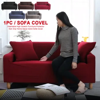

Soft With Elastic Bottom Furniture Protector Home Decor Non Slip Dustproof Sofa Cover Easy Clean High Stretch Polyester Solid