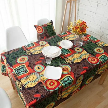

New-New Bohemia Sunflowers Table Cloth Rectangular Dustproof Cotton Linen Tablecloth Home Wedding Hotel Decoration