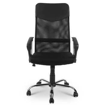 

Black Ergonomic Swivel Mesh Chair High Back Padded Desk Chair With Armrest Adjustable Swivel Office Chair