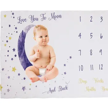 

Infant Photography Props Blanket Soft Fleece Newborn Baby Monthly Growth Milestone Background Photo Props Blanket 100x150cm