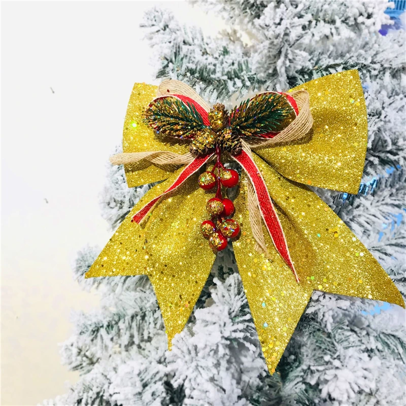 Navidad, большой красивый бант, елочные украшения, Рождественский кулон, рождественские украшения для дома, новогодние украшения