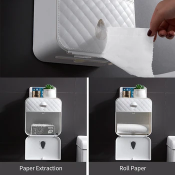 

Hot Bathroom Paper Towel Holder Wall-Mounted Paper Towel Dispenser With Storage Box Coreless Toilet Tissue Box Extraction Dispen