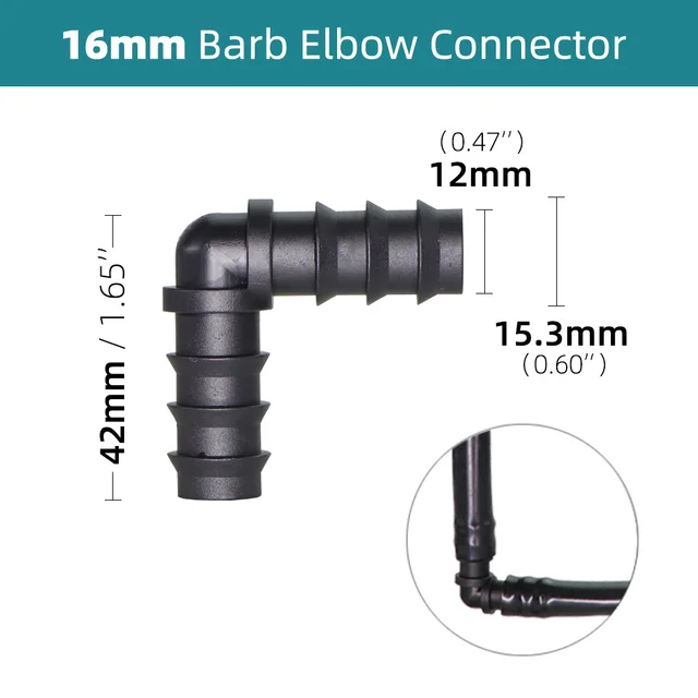 10Db Kerti Öntöző Csatlakozó 16 Mm 90 Fokos Szöges Könyök A Mikrocsepp Öntözéshez 1/2 ' Pe Csőcsövek Illesztés - Image 4