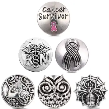 

20pcs High Quality 18mm Metal Snap Button Charm many styles button Snap Button Jewelry
