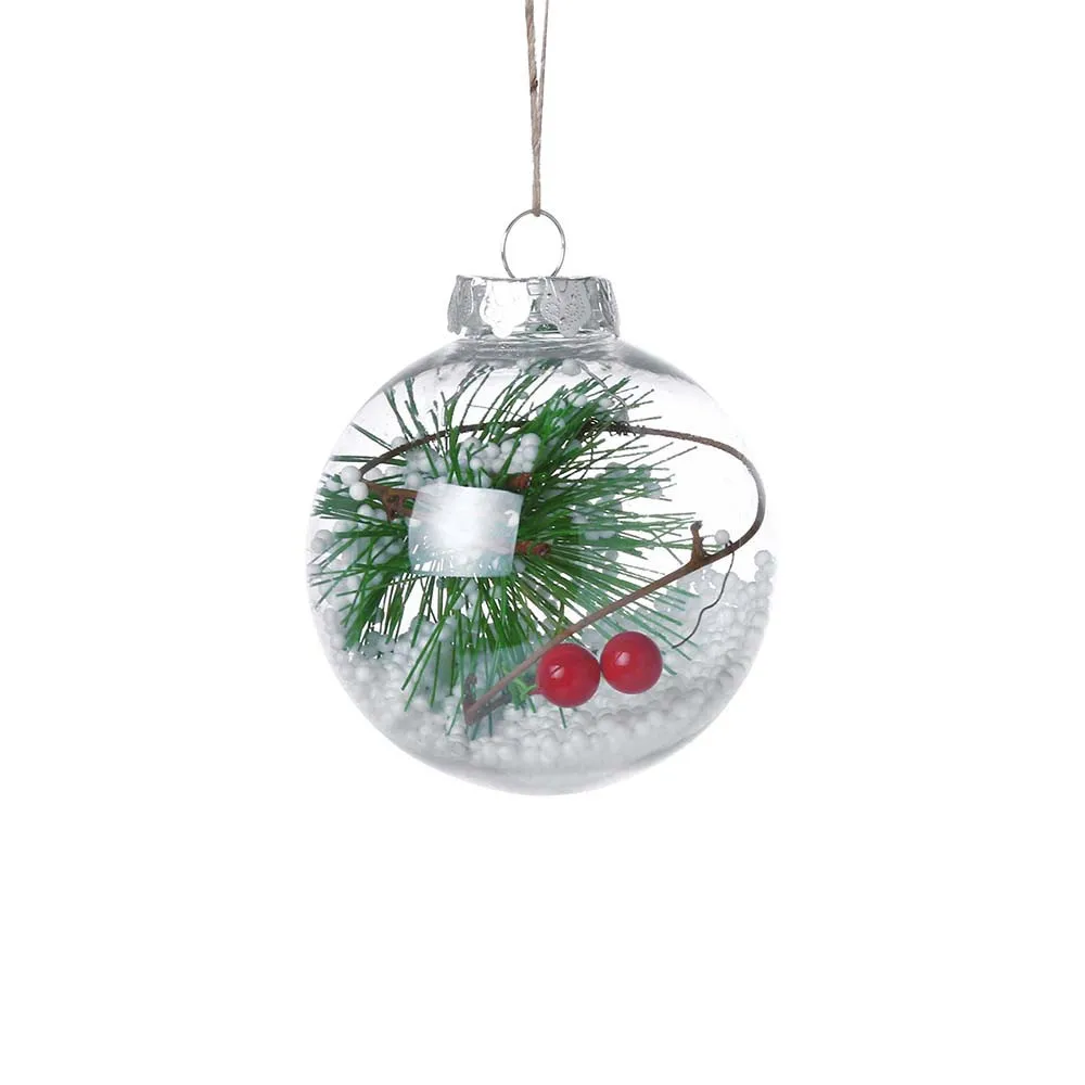 1 шт 8 см Домашний Прозрачный Пластиковый Рождественский шар Рождественская елка украшение рождественское прозрачное украшение подарок
