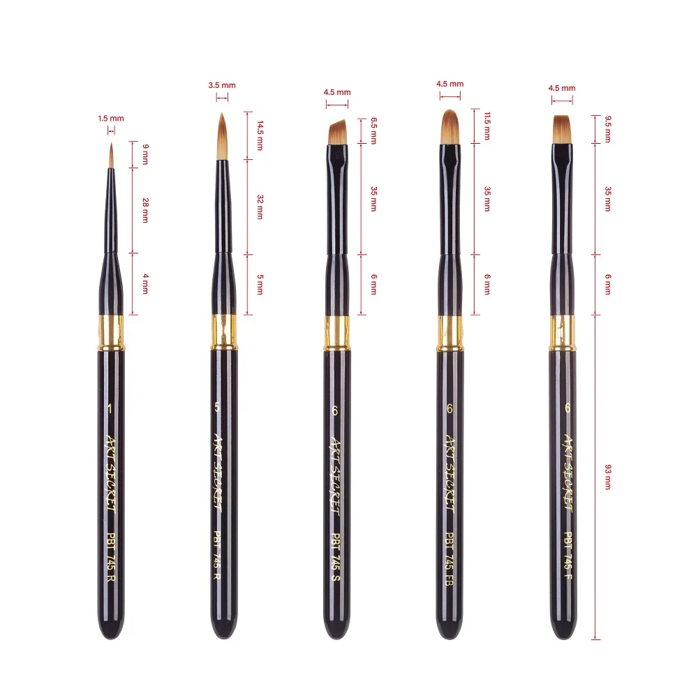 Artsecret Hohe Qualität PBT745 Taklon Haar Reise Kit Künstlerische Kunst Malerei Pinsel 5 Teil/satz Für Aquarell Zeichnung – Detail 3