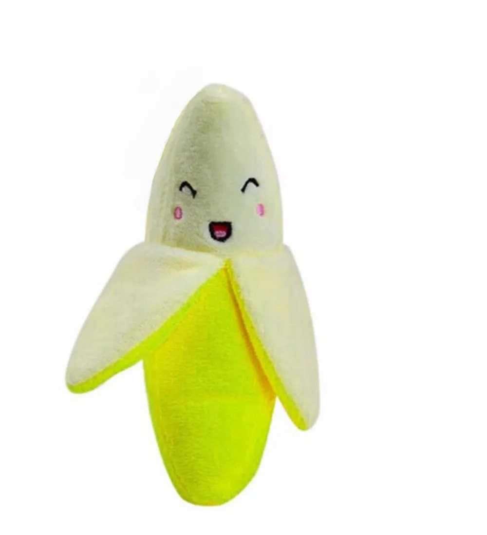 1 шт. собака жевательная игрушка для щенков скрипучий плюшевый звук cutefruit банан дизайн Писк игрушки счастливого рождественской вечеринки подарок Jouet de compagnie