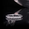 AEAW 14k White Gold 0.25ctw 2mm DF Round Cut Engagement&Wedding Moissanite Lab Grown Diamond Band Ring for Women ► Photo 3/6