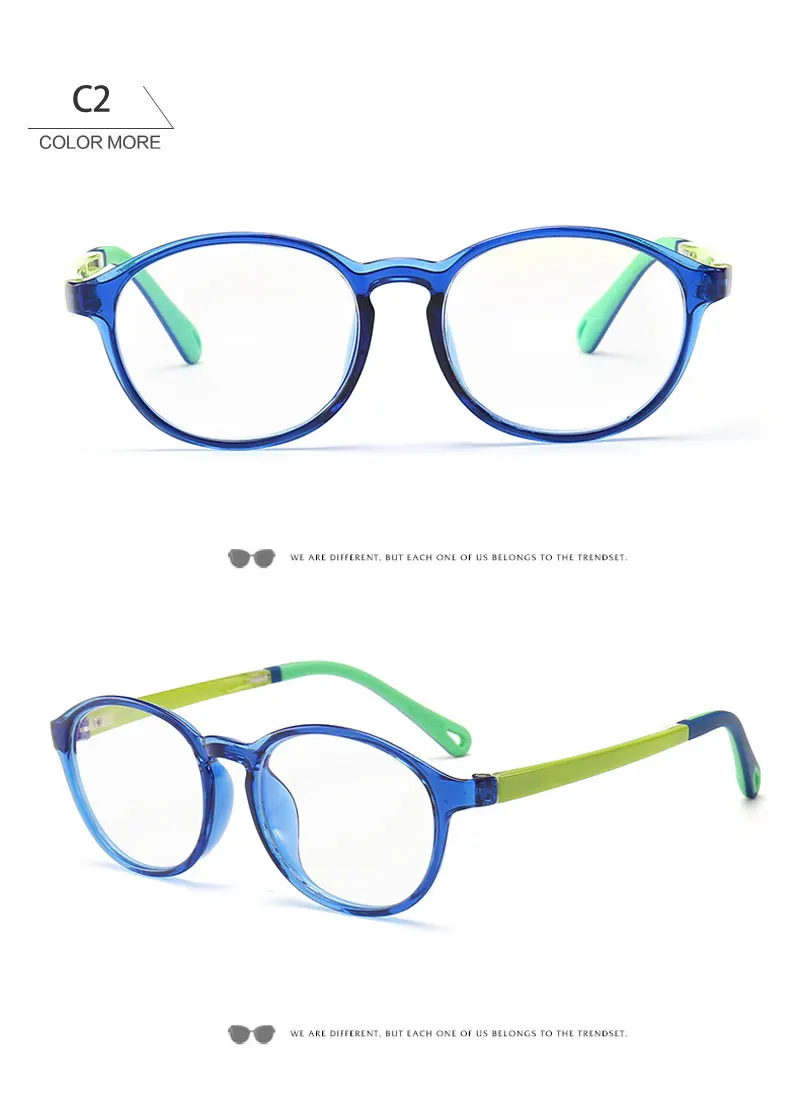 Подростковый синий светильник, очки для детей, молодежная оправа, антибликовые овальные защитные оптические линзы Gamiing для мальчиков и девочек от 5 до 15, очки UV40