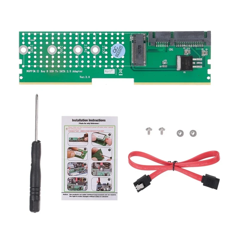 M.2 NGFF B Ключ SSD SATA адаптер памяти DDR слот Плата расширения Райзер переходная карта Поддержка 2230 2242 2260 2280 M2 SSD