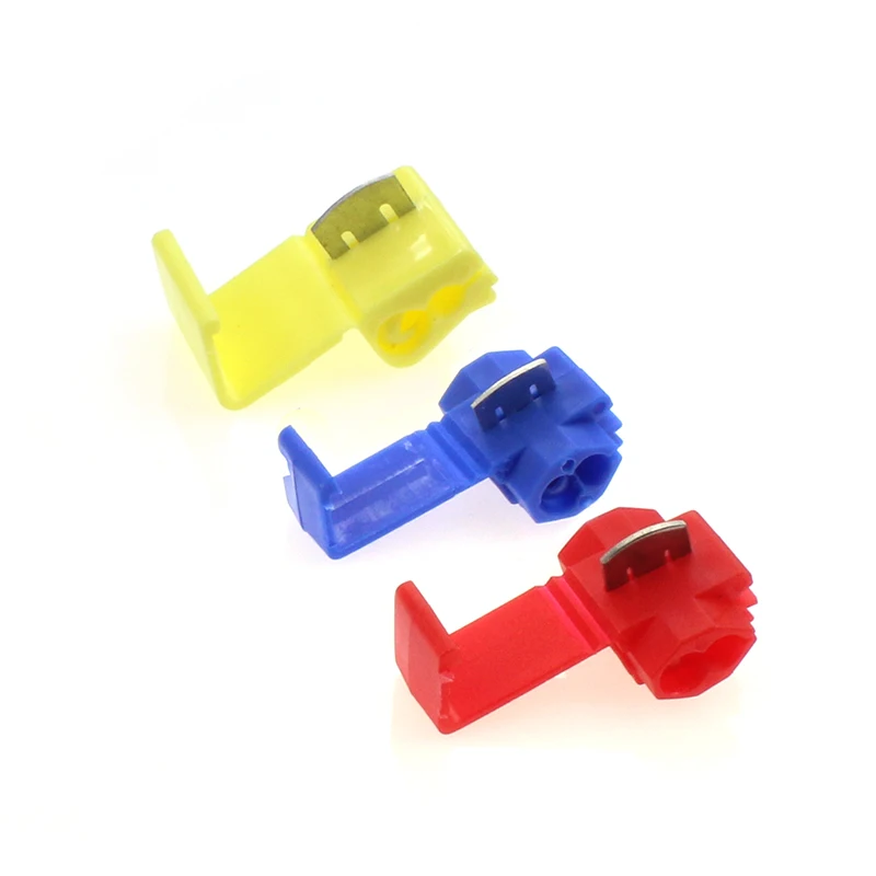 10 pcs/lot Lossless Joint Blue/Red/Yellow Crimp Terminal Quick Lock Wire Electrical Cable Connectors Clip Wire lip
