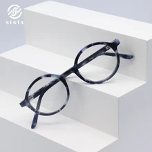 

Senta Retro Round Glasses Frames For Men Optical Prescription Myopia Hyperopia Black Blue Eyeglasses Eyewear Ultralight 21003
