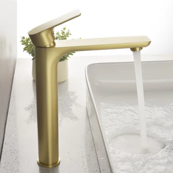 

Beiluode New Basin Faucet Contemporary Bathroom Faucet Painted Brass Single Handle Single Hole Hot and Cold Faucet Deck MT1014