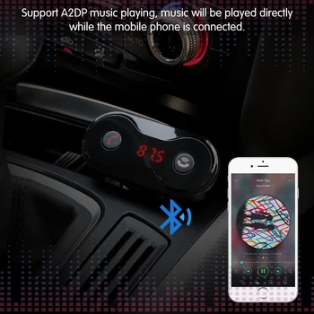 

Hot Onever Bluetooth Car Kit FM Transmitter MP3 Player Modulator USB Car Charger Support TF Card U Disk DC12/24V usb fm Transmit