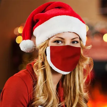 

1/3/5PCS Christmas Santa Claus Mask Washable Reusable Face Mask Red White Splicing Color Mouth Cover Mascarillas Navidad Masque