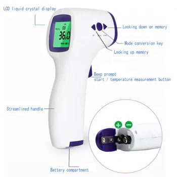 

New Forehead Non-contact Infrared body Thermometer ABS for Adults and Children with Lcd Display Digital Laser Temperature Tool