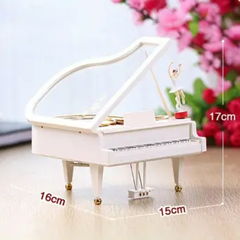 

New Fashion Vintage Music Box Mini Piano Rotating Ballerina Dancer Birthday Gift Table Decor