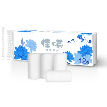 

Roll Paper Soft And Thick Four Layers Water Absorption Not Easy To Break Fine Breakpoint Leveling 12 Pcs/Bag