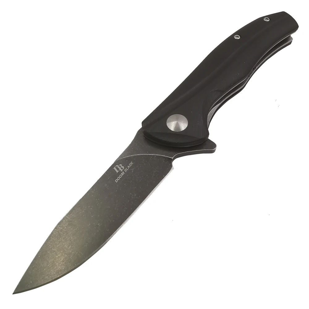 

60-61HRC D2 folding knife G10 handle 3color stone washing process sharp hunting knife outing fishing portable pocket knife